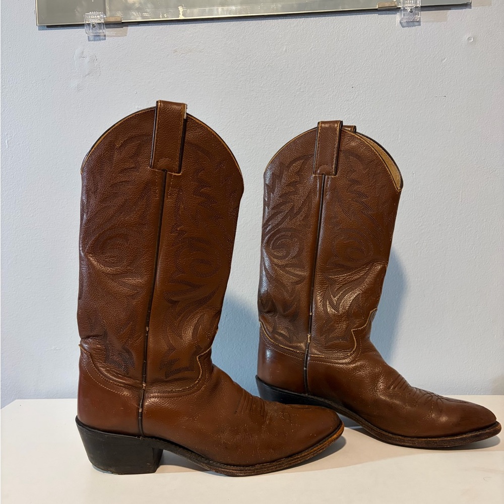 Brown Leather Cowboy Boots